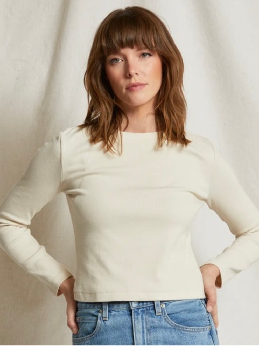 perfectwhitetee foxx long sleeve shirt